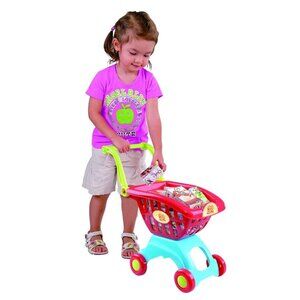 Playgo Kids Shopping Cart Toy With 18 Pieces For Imaginative Play